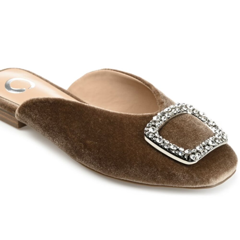 Journee Womens Sonnia Mules Square Toe Slip On Evening Dress Flats 7.5US NWOB